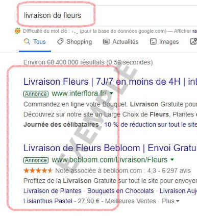 exemple pub adwords